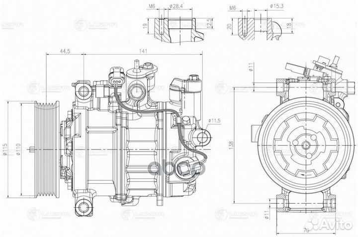 Компрессор кондиц. для а/м BMW 3 F30 11/1 F20