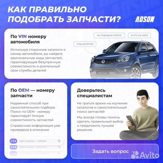 Отражатель бампера задний левый Ssangyong Kyron 2