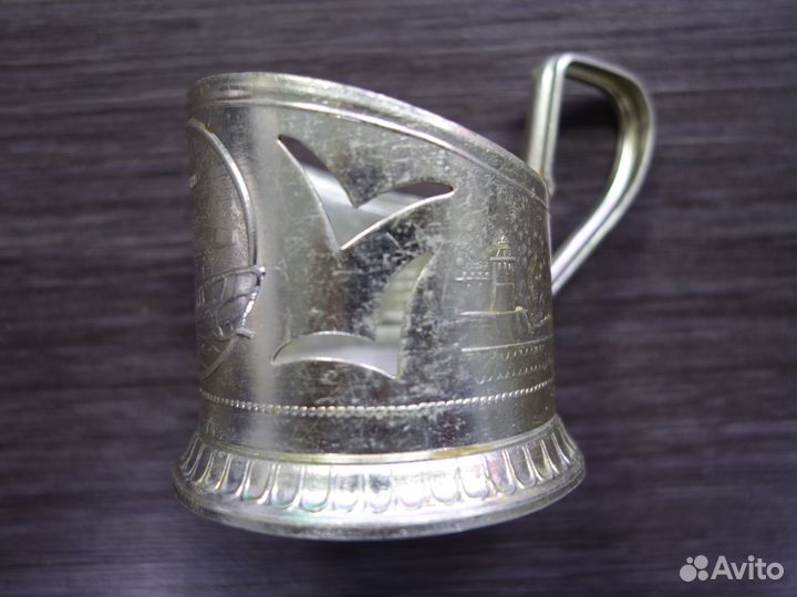 Подстаканник СССР, жестяная винтажная банка от коф