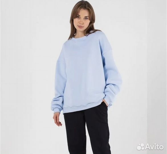 Свитшот оверсайз голубой ravenclo на флисе