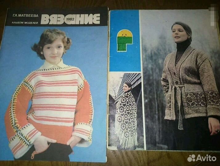 Журналы, открытки, буклеты, вязание спицами СССР