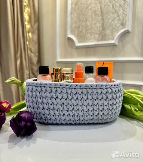 Корзина вязаная, органайзер для хранения вещей