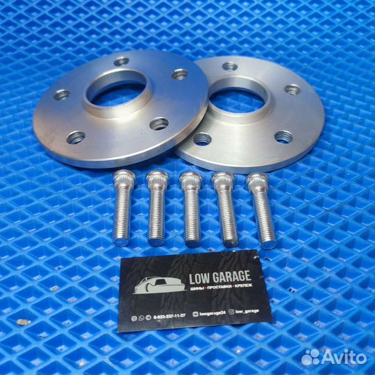 Проставки сквозные 2шт 5х114.3 64.1 10мм + Шпильки