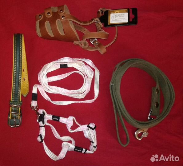 Поводки-рулетки/поводки/шлейки/ошейники/намордник