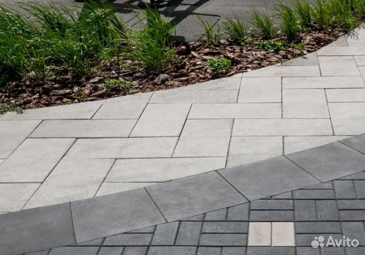 Тротуарная плитка белый гранит
