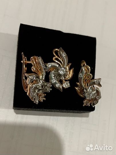 Комплект серьги и кольцо