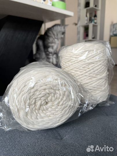 Хлопковый шпагат 200м 4мм для макраме