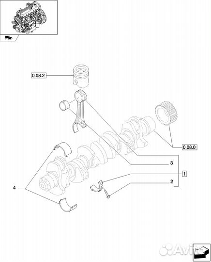 CNH Комплект вкладышей шатунных