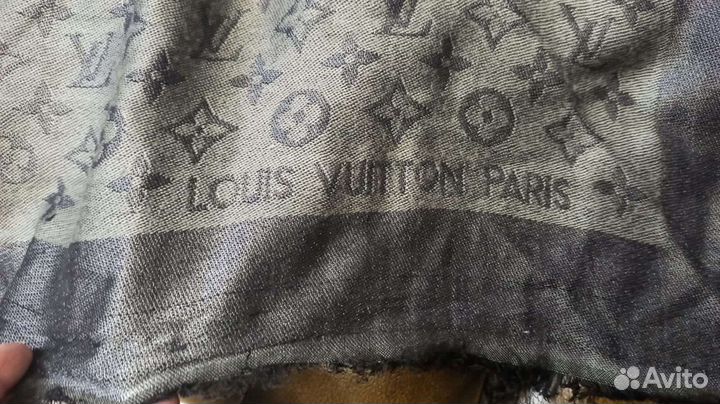 Платок теплый шаль 140см кашемир/шелк LV италия