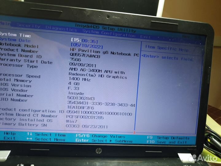 Ноутбук HP Pavilion g6