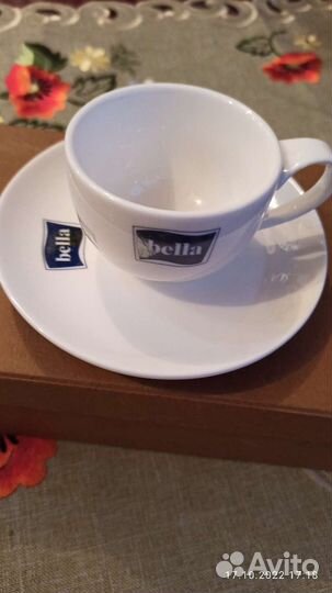 Кофейные чашки с блюдцем (Bella) набор 2 шт