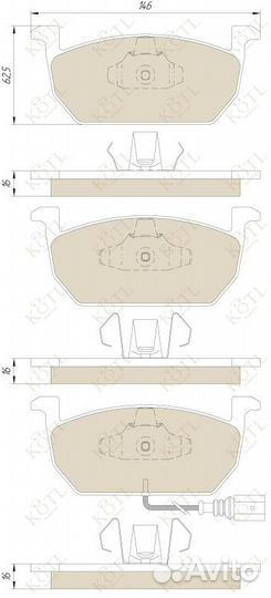 2080KT Колодки тормозные VW golf VII 12 - перед