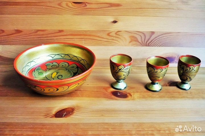 Посуда,Рюмки с Хохломской росписью СССР 60-80-х г