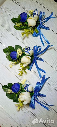 Бутоньерки,Браслеты для подружек невесты