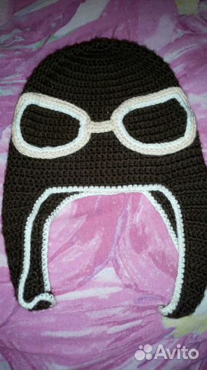 Вязанные шапки пилот и сова. На 1-2 года