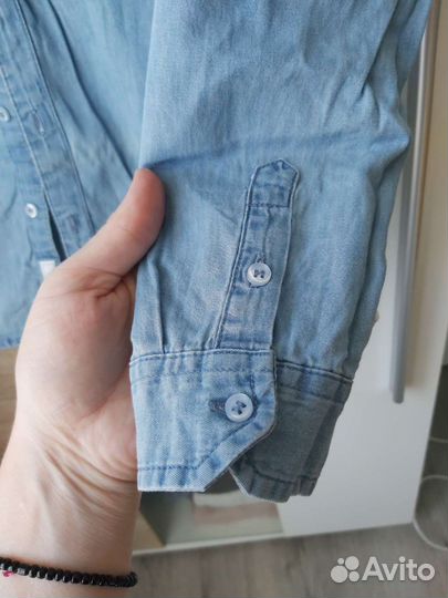 Джинсовая рубашка для девочки 140