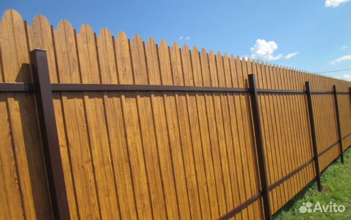 Забор из профнастила цена за метр работа по догово