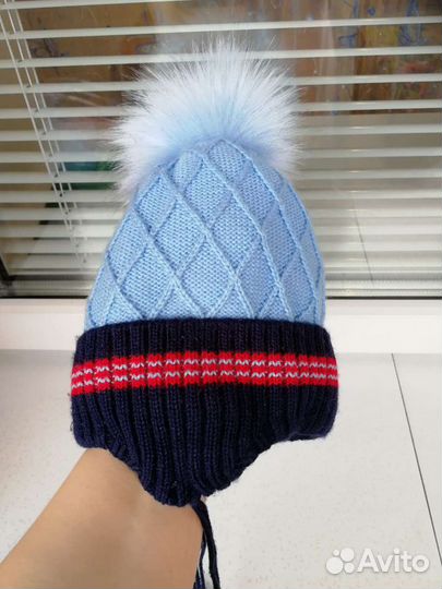 Шапка зимняя с шарфом 5-6 лет