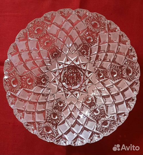 Ваза для фруктов. Хрусталь. Большая. Диаметр 24см