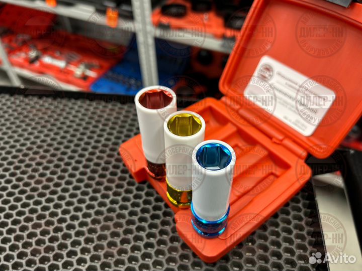 Набор головок для литых дисков 17, 19, 21мм JTC