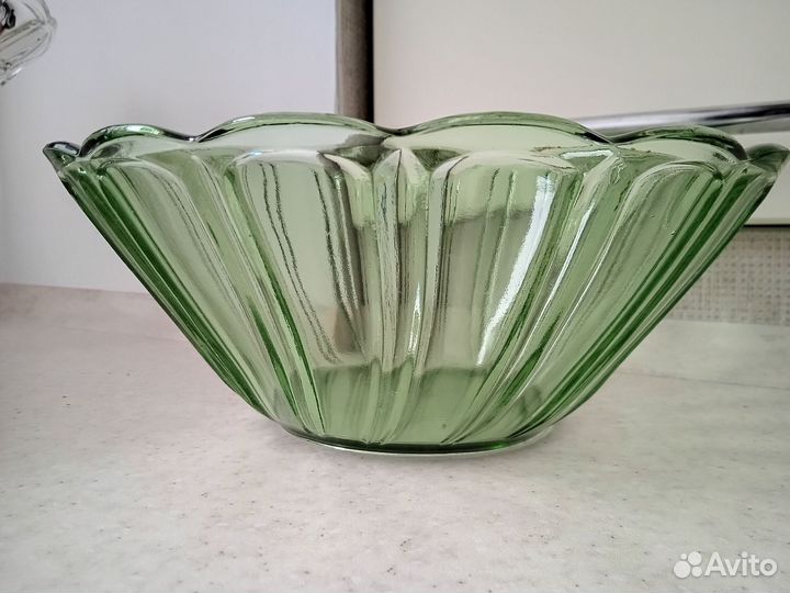 Салатница, фруктовница цветное стекло СССР