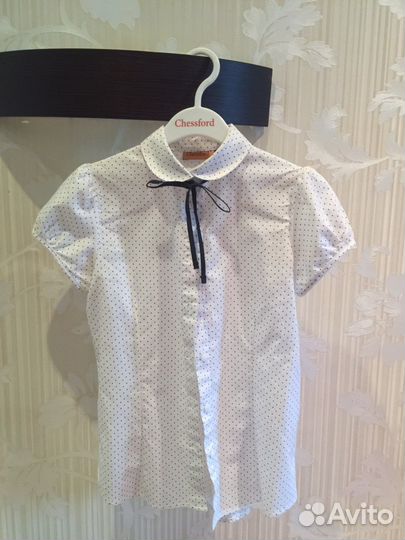 Блузка в горошек школьная 134