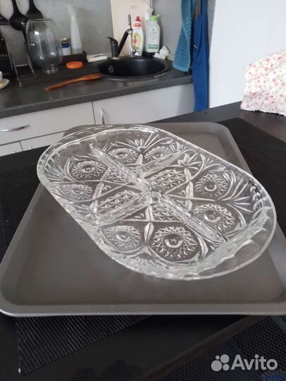 Хрустальная менажница СССР