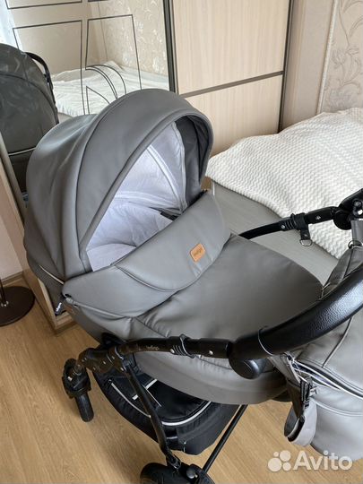 Коляска 2 в 1 Indigo экокожа