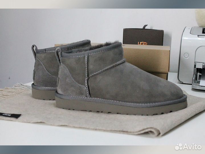 Угги original mini ultra Серого цвета для женщин