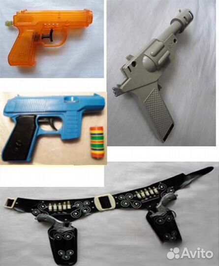 Игрушки СССР Пистолет Ковбой кобура Голубь летающи