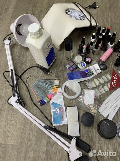 Стартовый набор маникюр/вытяжка/лампа/наращ/34цвет