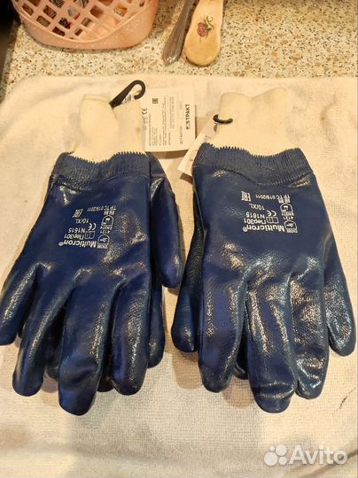 Перчатки нитриловые синие