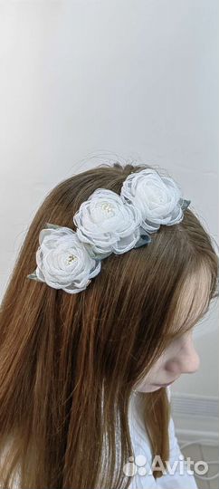 Ободки и заколки с цветами ручной работы капрона