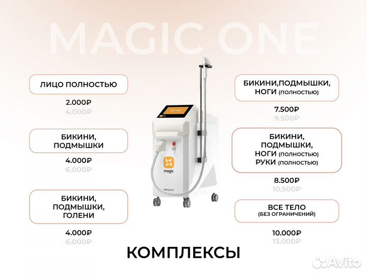 Лазерная эпиляция диодный лазер magic ONE лазер те