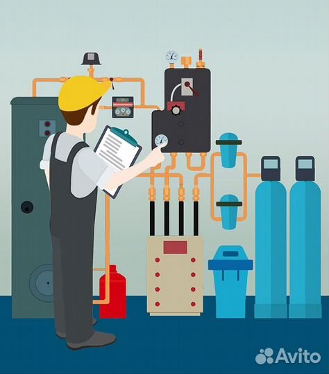 Замена загрузки в системе водоочистки, фильтре