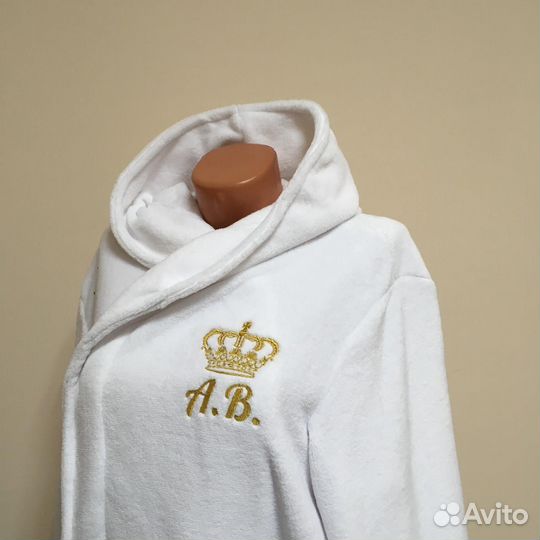 Плюшевый халат с именной вышивкой на заказ