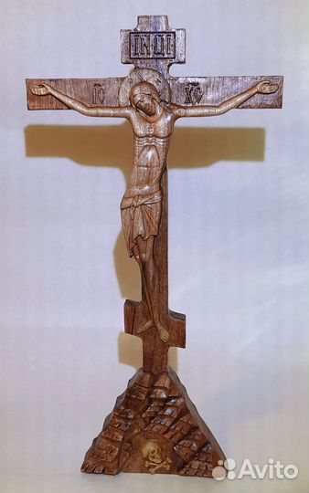 Крест резной распятие дерево Православный
