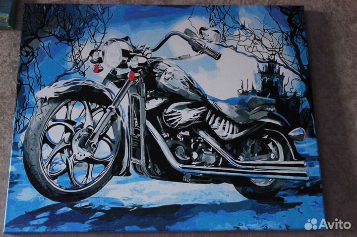 Картина холст акрил 40Х50 мотоцикл