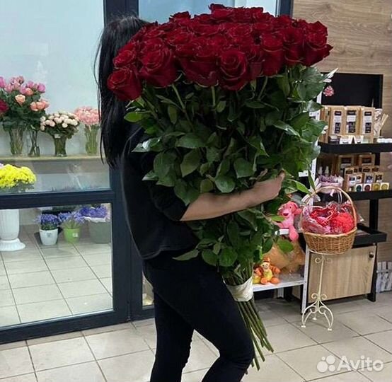 Розы Метровые 100 см доставка Москва