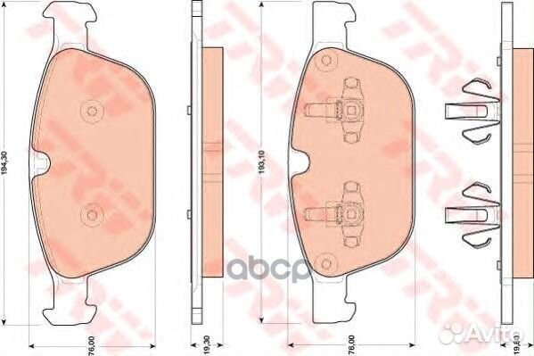 Колодки пер.volvo XC60 2.0T 10 GDB1821 TRW