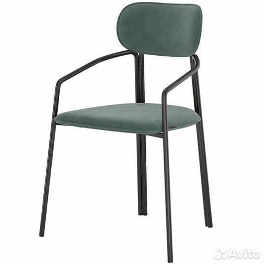 Стул Latitude Ror, Round, велюр, черный/зеленый