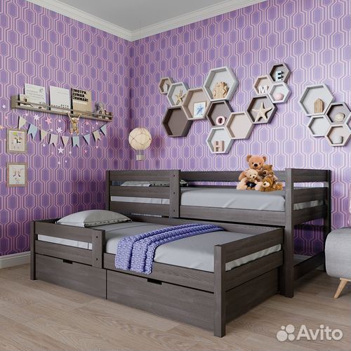 Кроватка матрешка с доп. местом для малыша из масс