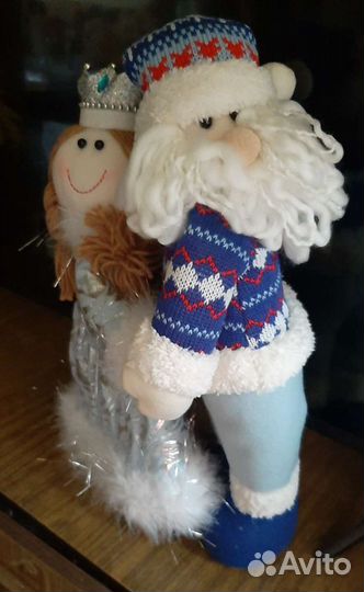 Санта Клаус и Снегурочка 40см