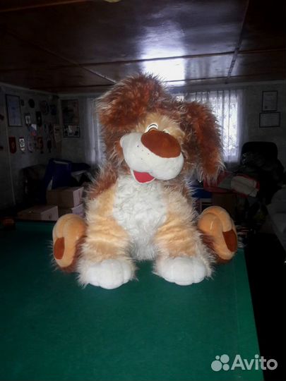 Мягкая игрушка собака большая пушистая 1метр