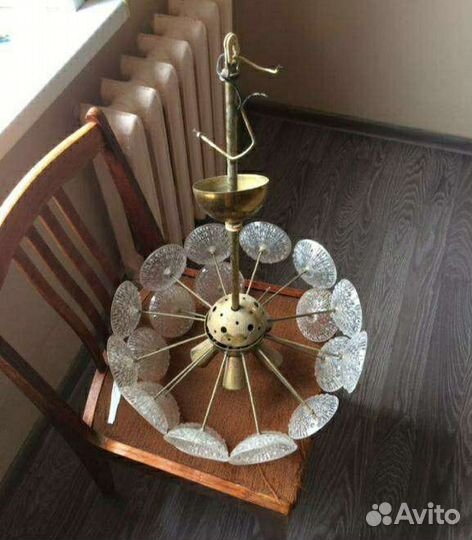 Хрустальная люстра СССР винтажная
