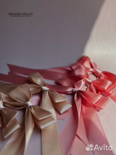 Бант атласный на заколке