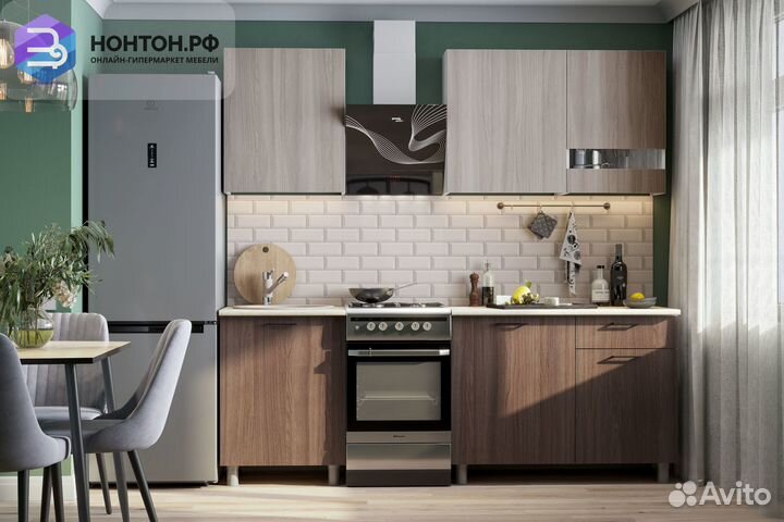 Кухня Адель 1.7 м ясень шимо светлый / ясень шимо