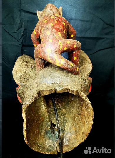 Огромная Племенная маска-шлем йоруба Нигерия