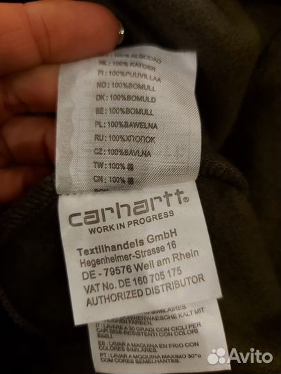 Carhartt толстовка худи размер L