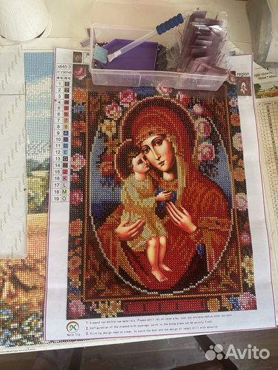 Готовая работа икона Феодоровская Божья Матерь